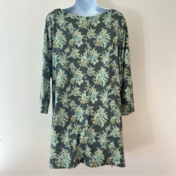 J.Jill Green Floral Luxe Supima 3/4-Sleeve Tunic Top Size XL - Picture 5 of 9